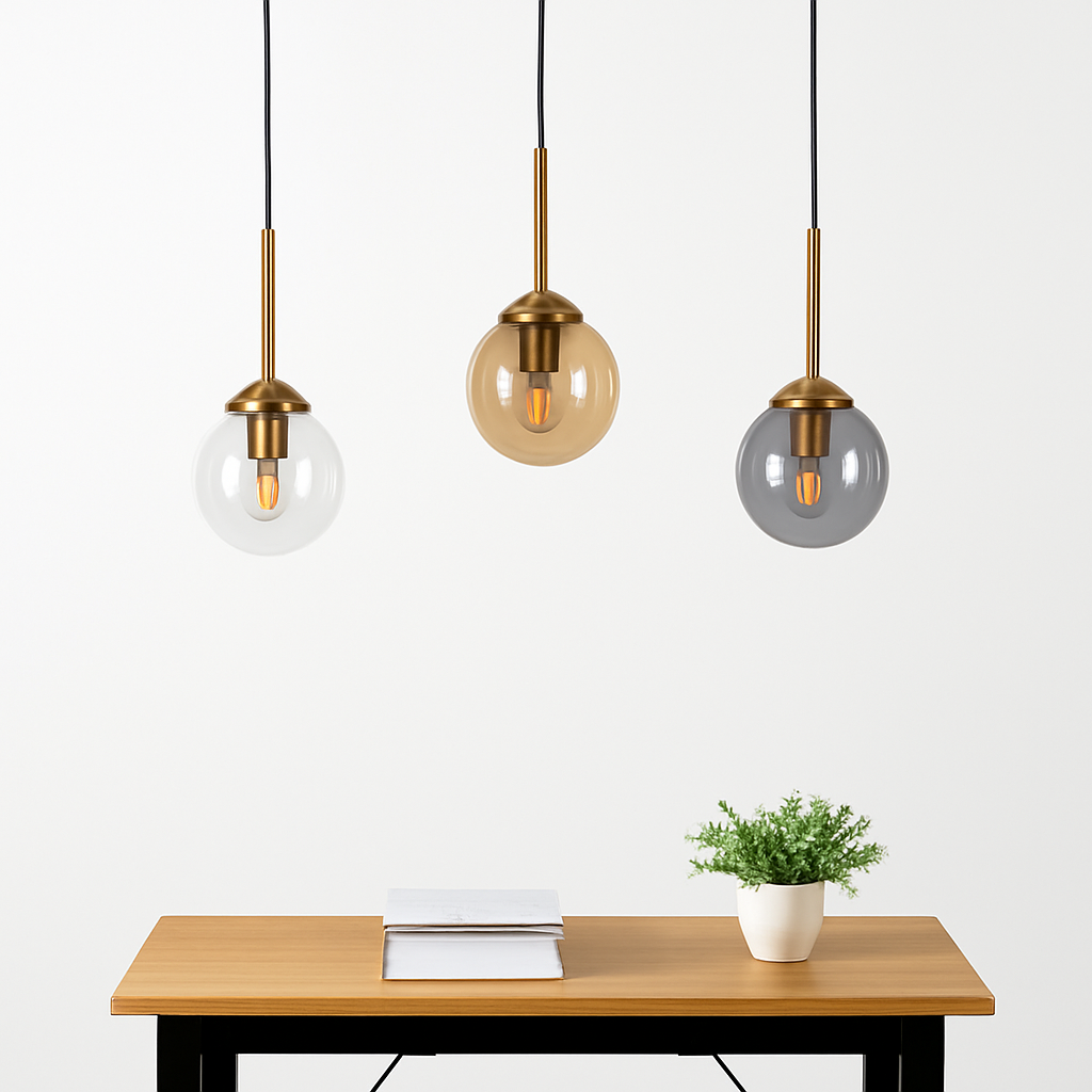suspension modernes nordiques en verre led pour maison - vue 3 sur 16