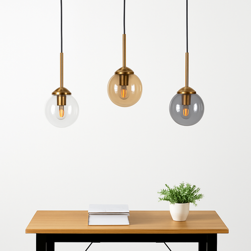 suspension modernes nordiques en verre led pour maison - vue 4 sur 16