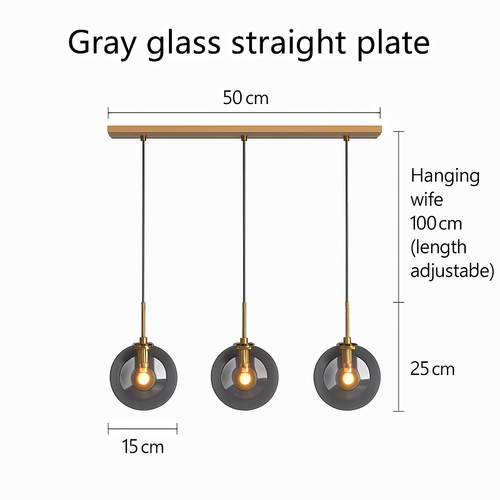 suspension modernes nordiques en verre led pour maison - vue 14 sur 16