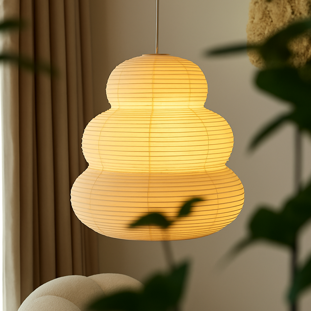 suspension noguchi en papier de riz style moderne