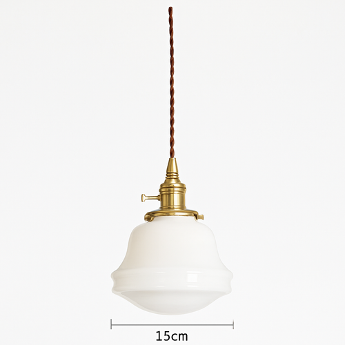 Suspension nordique dorée avec verre blanc - vue 15 sur 30