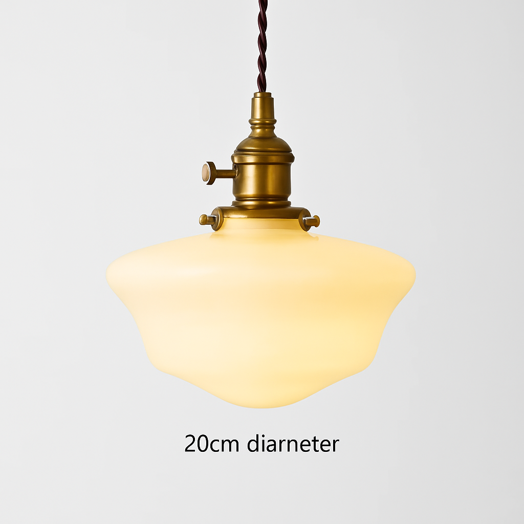 Suspension nordique dorée avec verre blanc - vue 8 sur 30