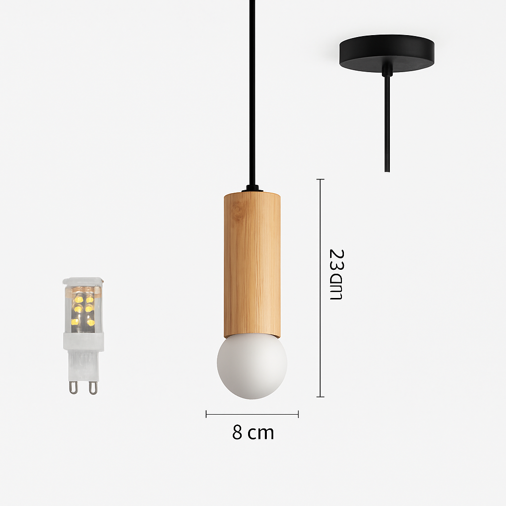 Suspension nordique en bois massif créative - vue 4 sur 17