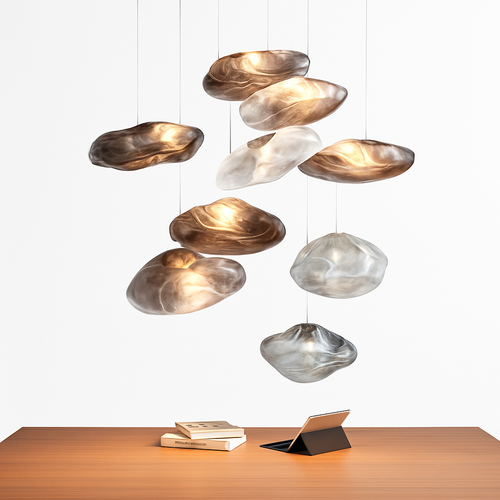 Suspension nordique en verre au Design nuage - vue 2 sur 9