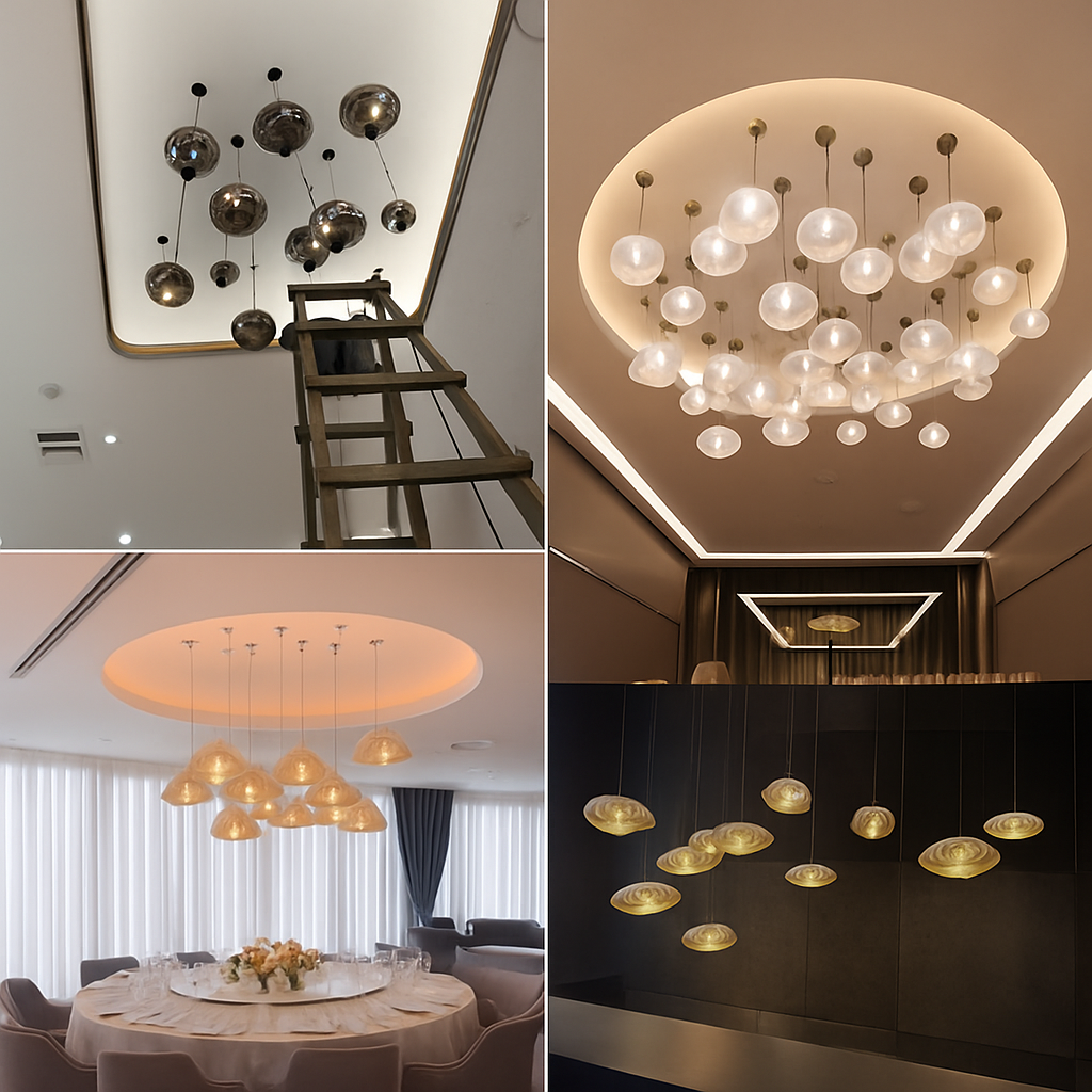 Suspension nordique en verre au Design nuage - vue 5 sur 9