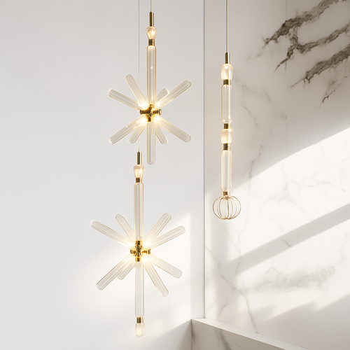 suspension nordique en verre transparent pour éclairage décoratif - vue 3 sur 20