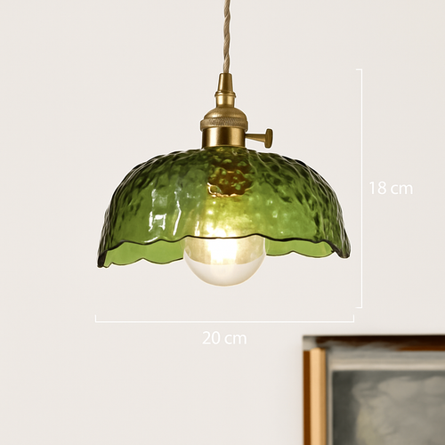 suspension nordique moderne avec abat-jour fleur en verre - vue 12 sur 30