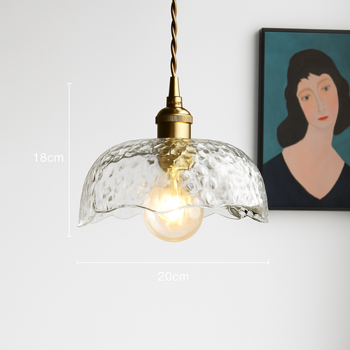 suspension nordique moderne avec abat-jour fleur en verre - vue 13 sur 30