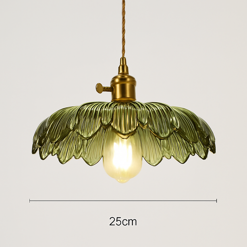 suspension nordique moderne avec abat-jour fleur en verre - vue 14 sur 30