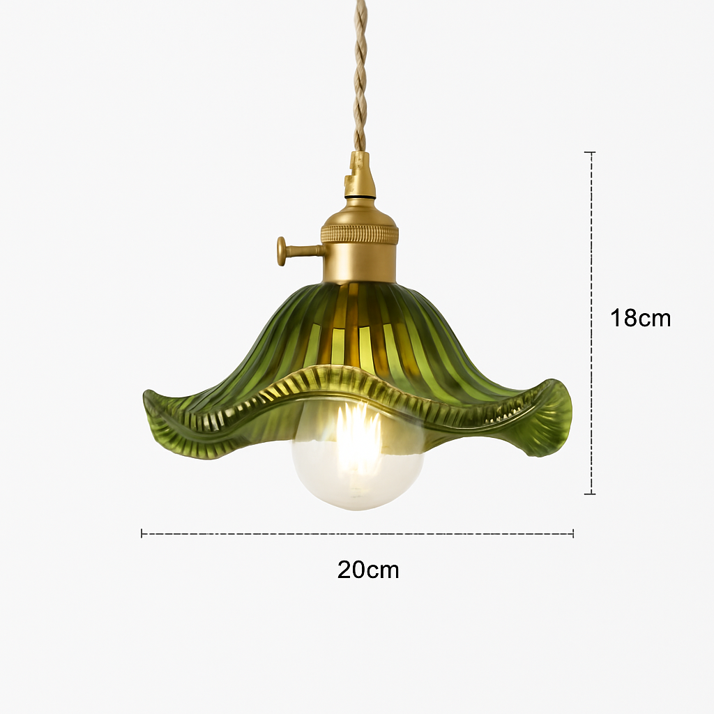 suspension nordique moderne avec abat-jour fleur en verre - vue 18 sur 30