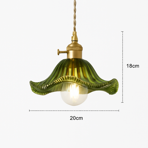 suspension nordique moderne avec abat-jour fleur en verre - vue 19 sur 30