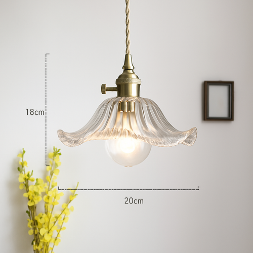 suspension nordique moderne avec abat-jour fleur en verre - vue 21 sur 30