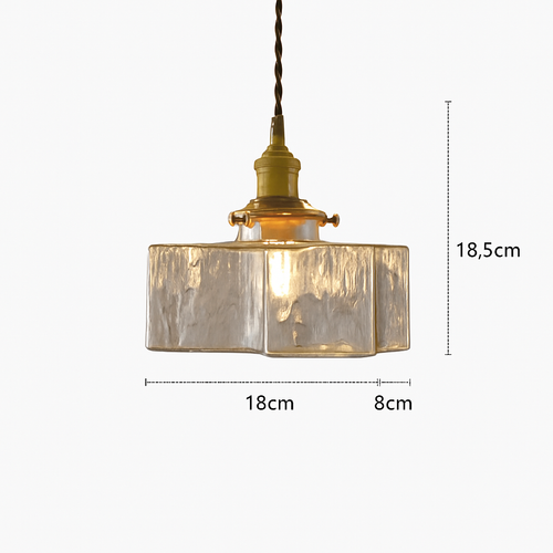 suspension nordique moderne avec abat-jour fleur en verre - vue 26 sur 30