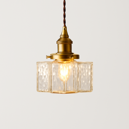 suspension nordique moderne avec abat-jour fleur en verre - vue 27 sur 30