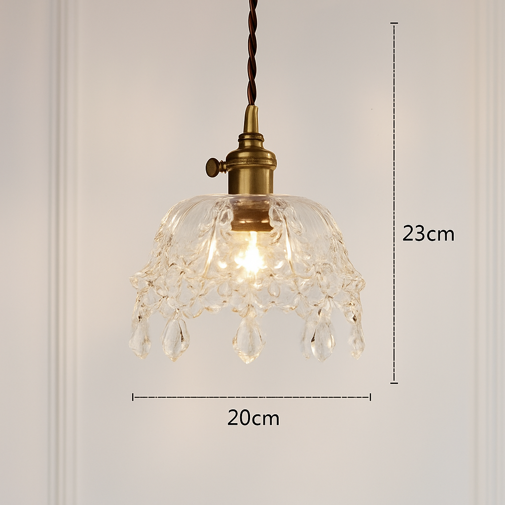 suspension nordique moderne avec abat-jour fleur en verre - vue 27 sur 30