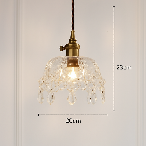 suspension nordique moderne avec abat-jour fleur en verre - vue 28 sur 30