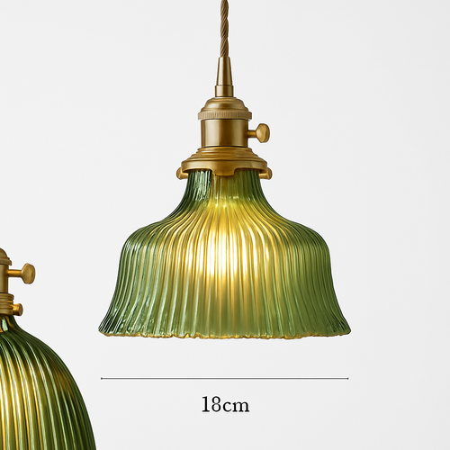 suspension nordique moderne avec abat-jour fleur en verre - vue 8 sur 30