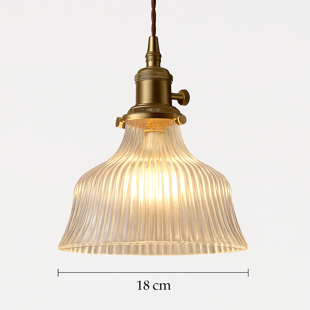 suspension nordique moderne avec abat-jour fleur en verre - vue 8 sur 30