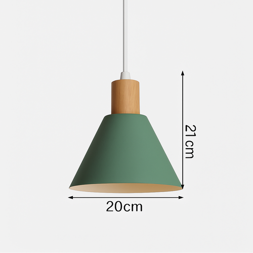 Suspension nordique verte en bois et métal - vue 12 sur 18