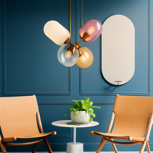suspension nordiques postmodernes en verre led décoratives - vue 5 sur 7