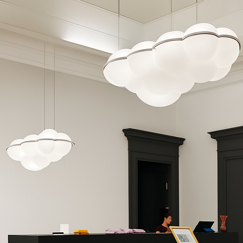 suspension nuvola nordique nuages led décoration design italien - vue 3 sur 16