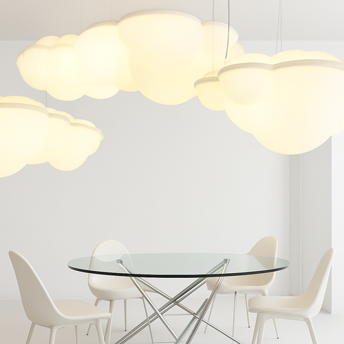 suspension nuvola nordique nuages led décoration design italien - vue 4 sur 16