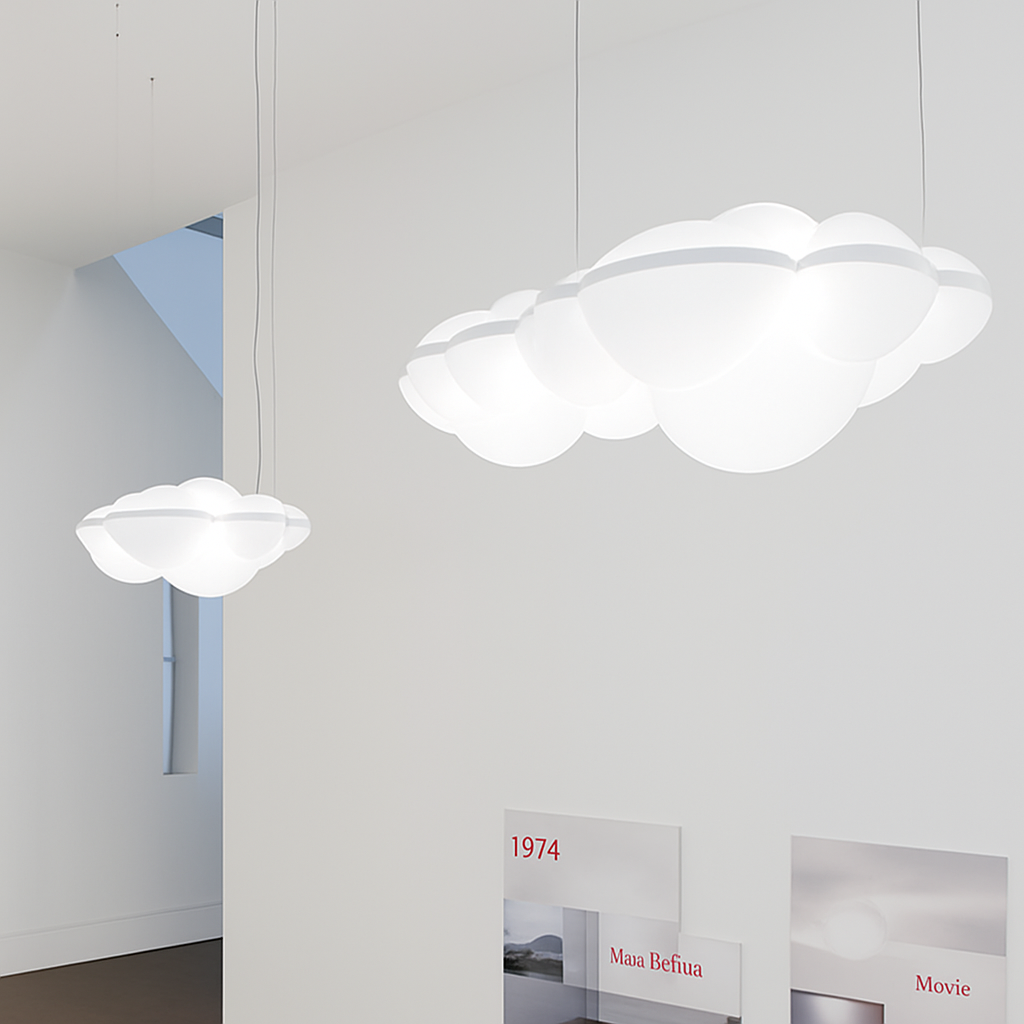 suspension nuvola nordique nuages led décoration design italien - vue 4 sur 16