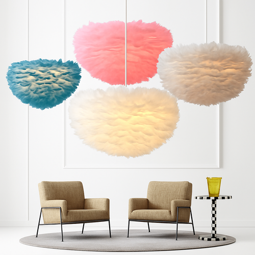 Suspension ovale en plumes Father - vue 3 sur 2