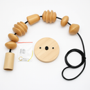 suspension rétro en bois de chêne avec perles géométriques