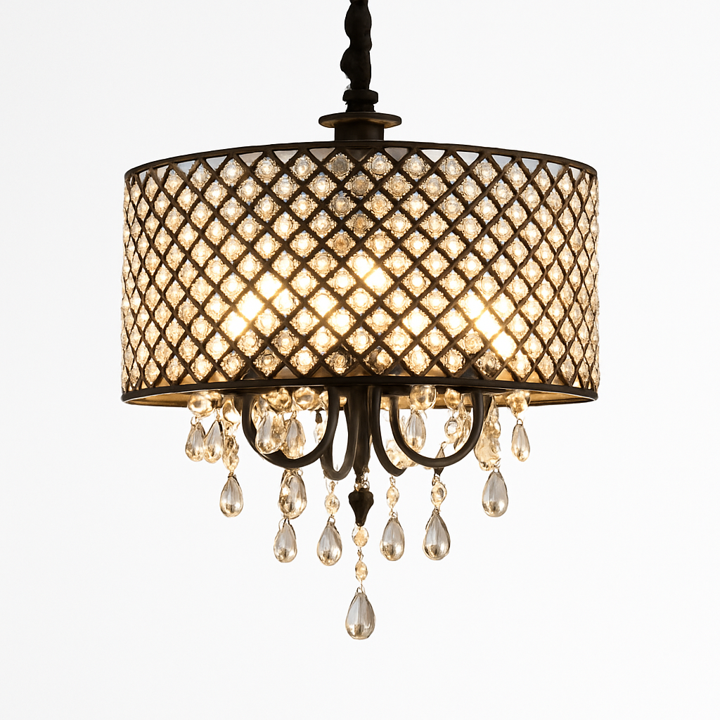 suspension rétro en cristal pour éclairage décoratif élégant - vue 5 sur 7
