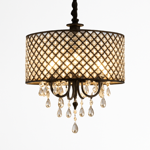 suspension rétro en cristal pour éclairage décoratif élégant - vue 6 sur 7