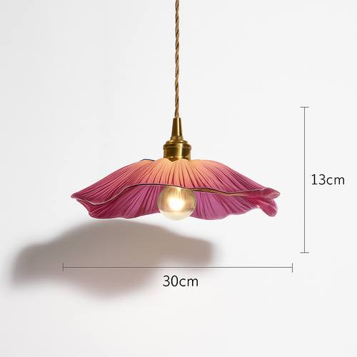 suspension rétro en verre laiton forme de fleur - vue 8 sur 11