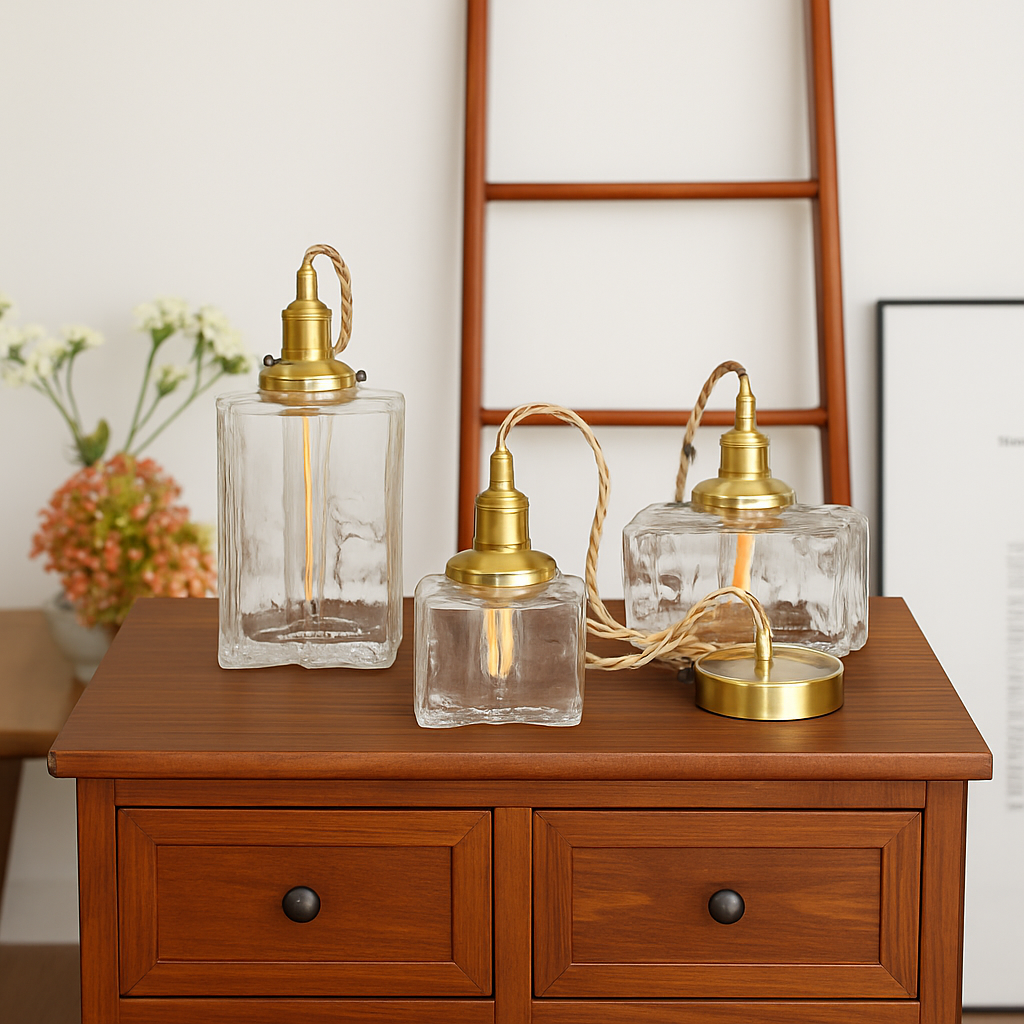 suspension rétro en verre pour éclairage intérieur élégant - vue 3 sur 9