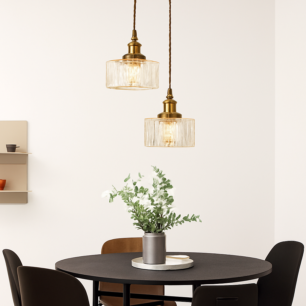 suspension rétro en verre pour éclairage intérieur élégant - vue 6 sur 9