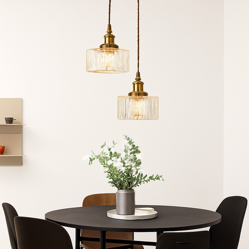 suspension rétro en verre pour éclairage intérieur élégant - vue 7 sur 9