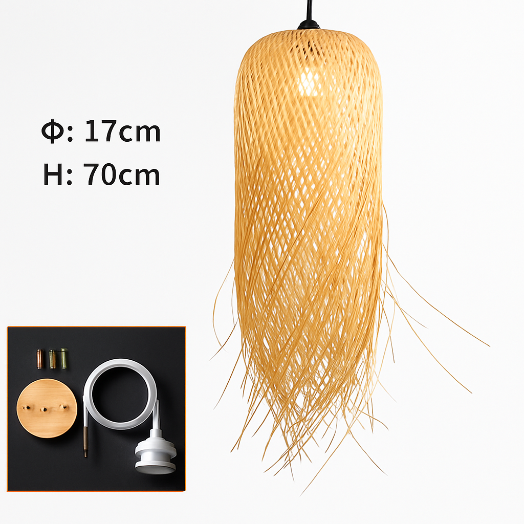 Suspension ronde en bambou tressé Japanese - vue 7 sur 8
