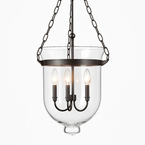 Suspension rustique en verre et métal rétro - vue 2 sur 3