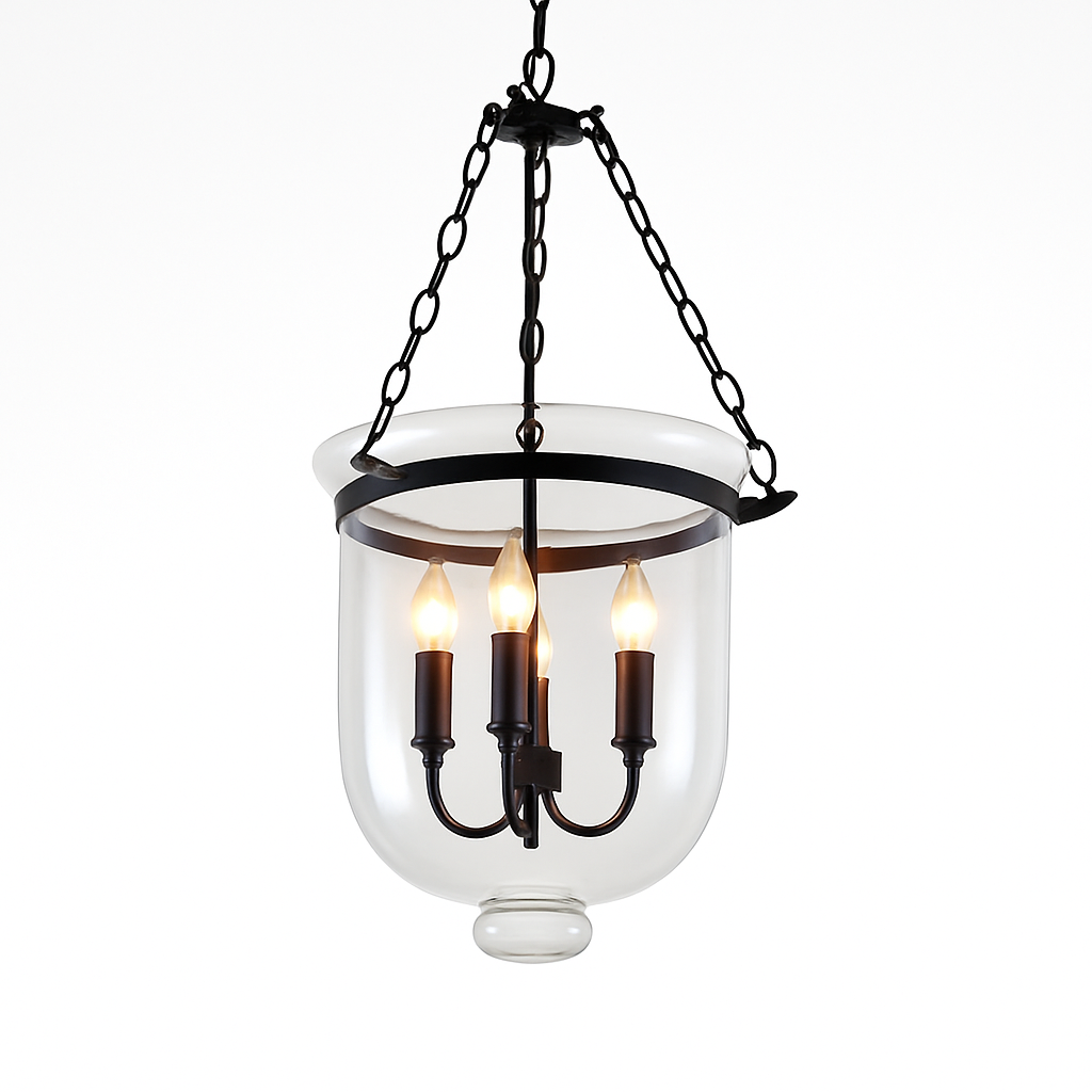 Suspension rustique en verre et métal rétro - vue 3 sur 3