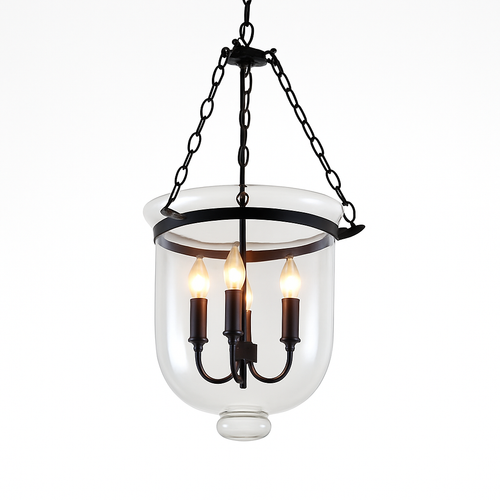 Suspension rustique en verre et métal rétro - vue 3 sur 3