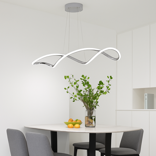 Suspension Suspension LED Lustres LED modernes pour salle à manger salon chambre L92cm Or / Chrome / Noir Télécommande / Contrôle APP - vue 5 sur 9