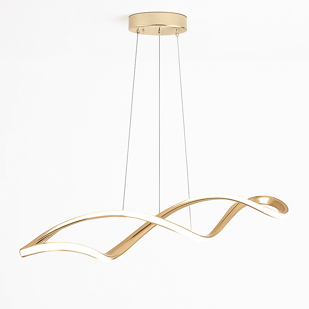 Suspension Suspension LED Lustres LED modernes pour salle à manger salon chambre L92cm Or / Chrome / Noir Télécommande / Contrôle APP - vue 6 sur 9
