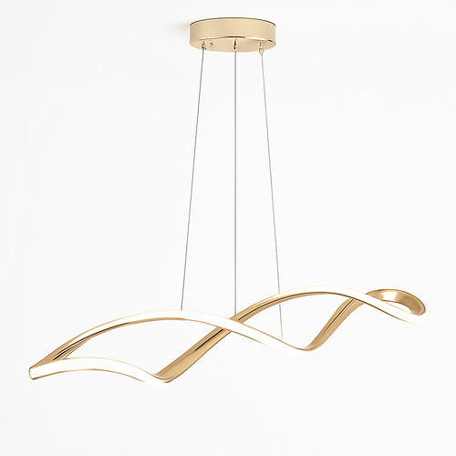 Suspension Suspension LED Lustres LED modernes pour salle à manger salon chambre L92cm Or / Chrome / Noir Télécommande / Contrôle APP - vue 7 sur 9
