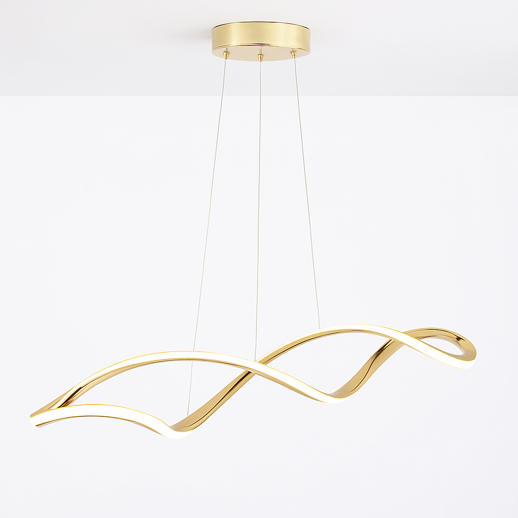 Suspension Suspension LED Lustres LED modernes pour salle à manger salon chambre L92cm Or / Chrome / Noir Télécommande / Contrôle APP - vue 5 sur 9