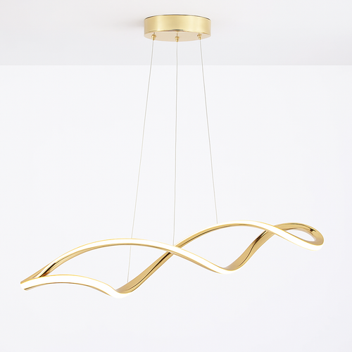 Suspension Suspension LED Lustres LED modernes pour salle à manger salon chambre L92cm Or / Chrome / Noir Télécommande / Contrôle APP - vue 6 sur 9