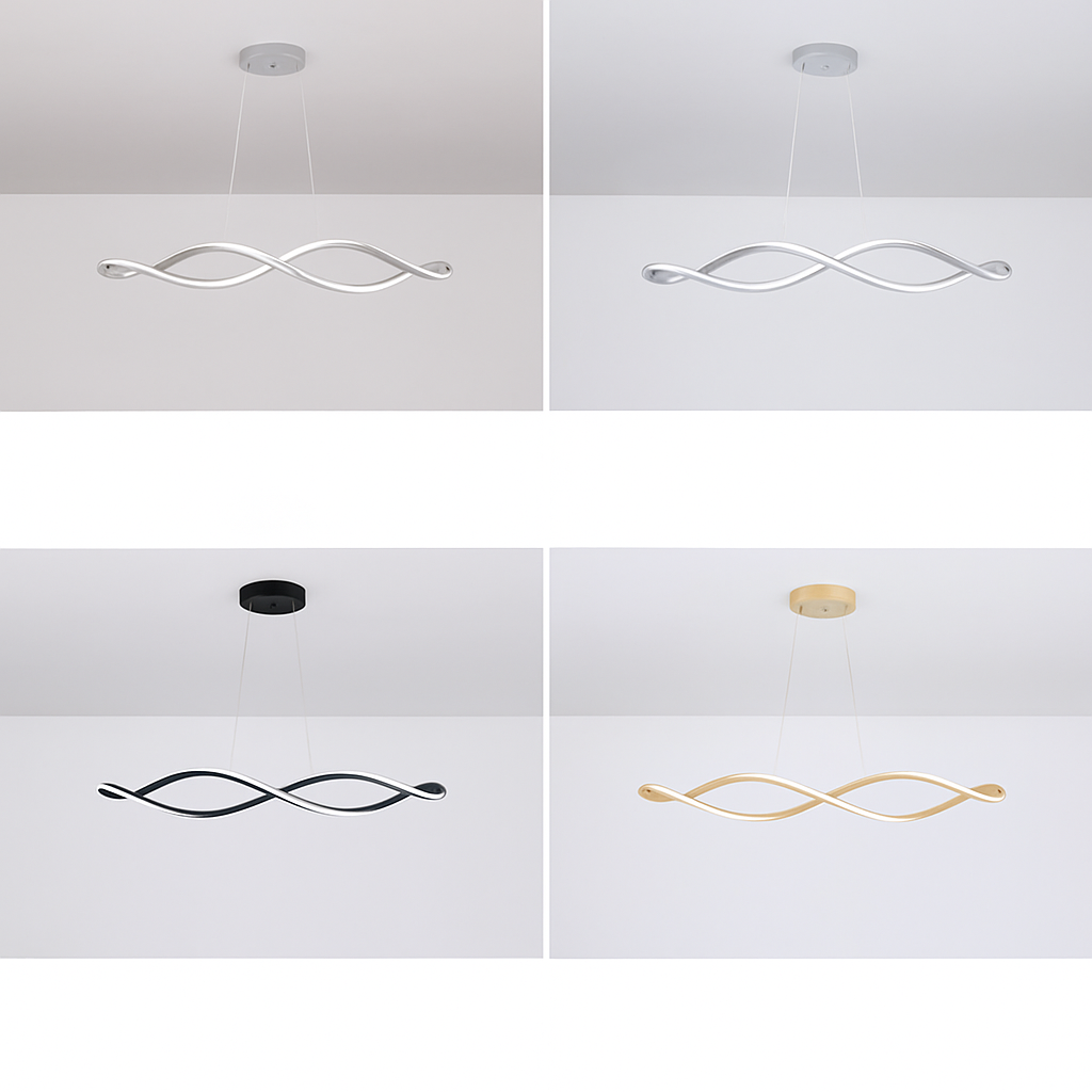 Suspension Suspension LED Lustres LED modernes pour salle à manger salon chambre L92cm Or / Chrome / Noir Télécommande / Contrôle APP - vue 7 sur 9