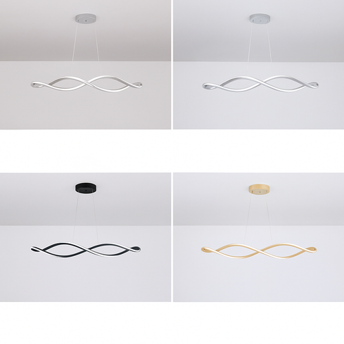 Suspension Suspension LED Lustres LED modernes pour salle à manger salon chambre L92cm Or / Chrome / Noir Télécommande / Contrôle APP - vue 8 sur 9