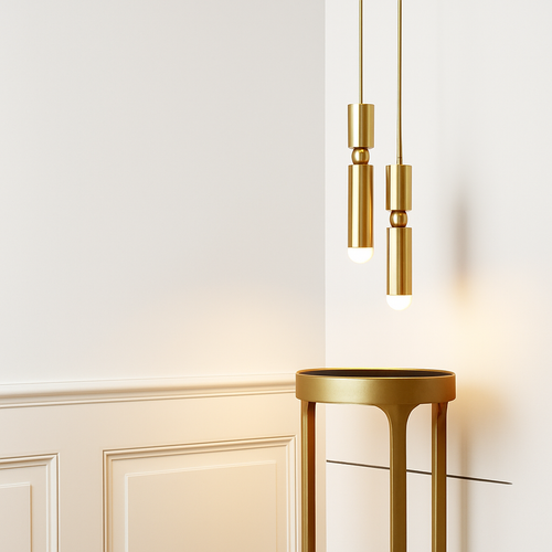 suspension tube doré pour luminaires modernes et élégants - vue 4 sur 5