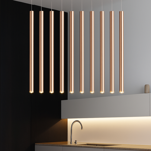 suspension tube doré pour restaurant et salle à manger - vue 5 sur 6