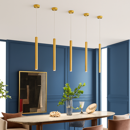 suspension tube led design moderne pour cuisine et bar - vue 3 sur 12
