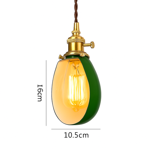 Suspension vintage edison en verre avec prise en cuivre - vue 13 sur 30